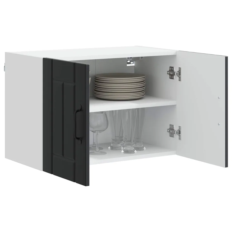 Meuble mural LUCCA 2 pcs Noir 60 x 31 x 40 cm Bois d'ingénierie - 3