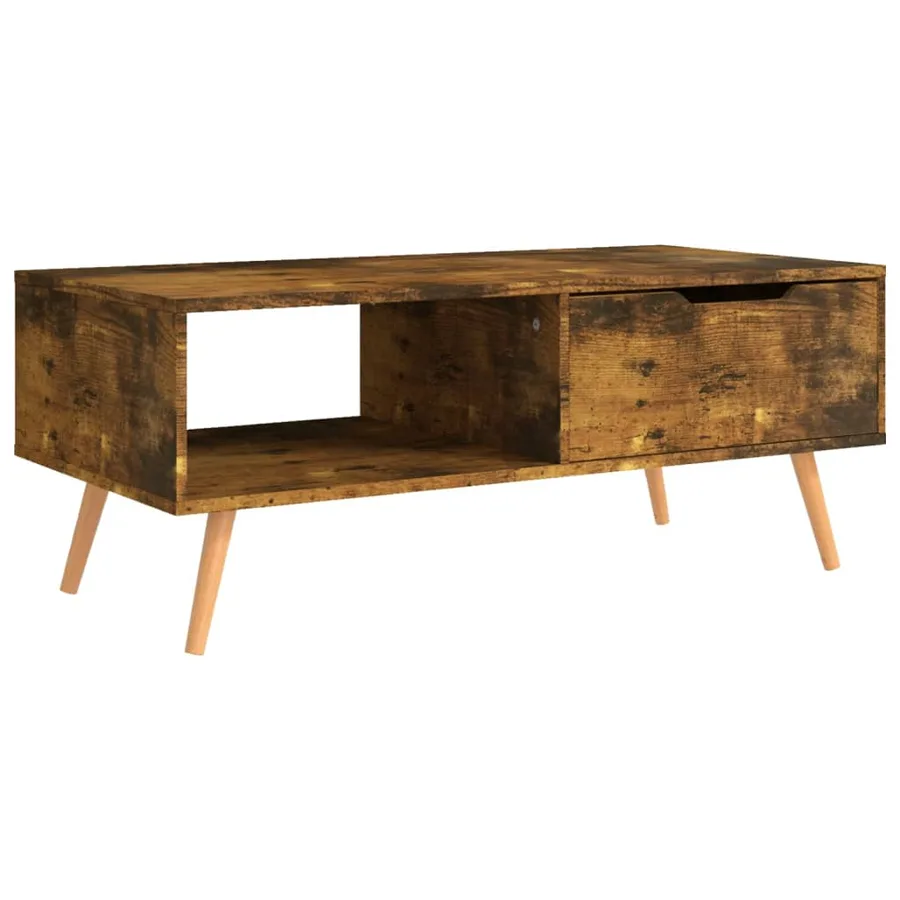 Table basse Chêne fumé 100x49,5x43 cm Bois d'ingénierie - 2