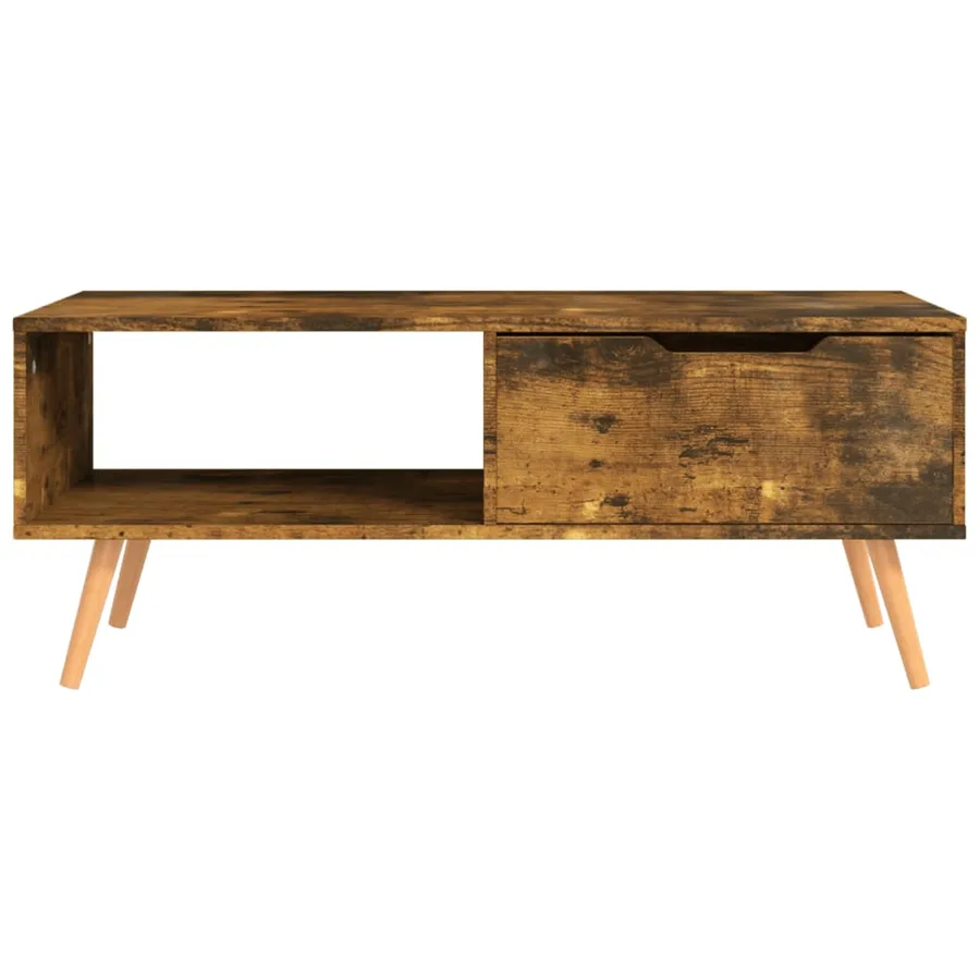 Table basse Chêne fumé 100x49,5x43 cm Bois d'ingénierie - 3