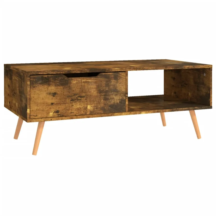 Table basse Chêne fumé 100x49,5x43 cm Bois d'ingénierie - 4