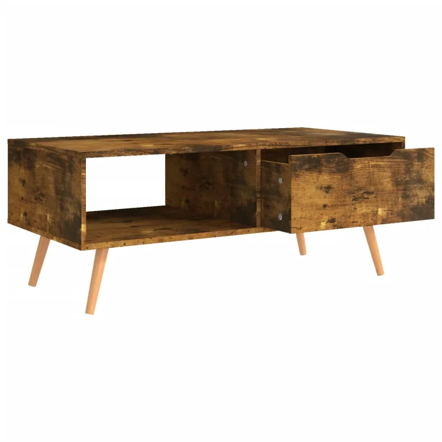 Table basse Chêne fumé 100x49,5x43 cm Bois d'ingénierie - 5