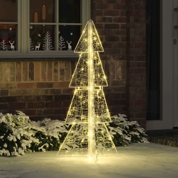 Sapin de Noël avec 100 LED Blanc chaud 120 cm Acrylique