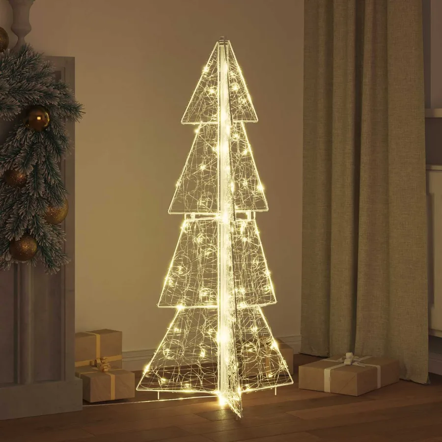 Sapin de Noël avec 100 LED Blanc chaud 120 cm Acrylique - 3