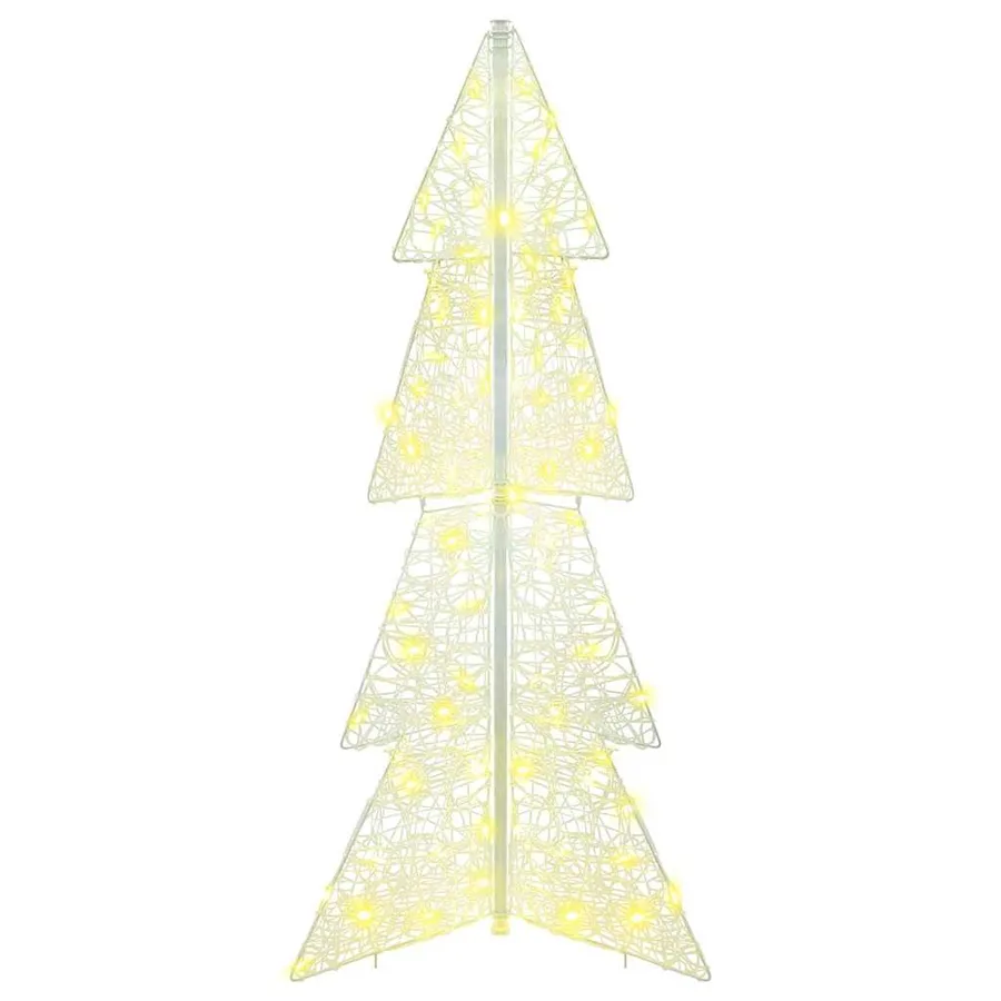 Sapin de Noël avec 100 LED Blanc chaud 120 cm Acrylique - 4
