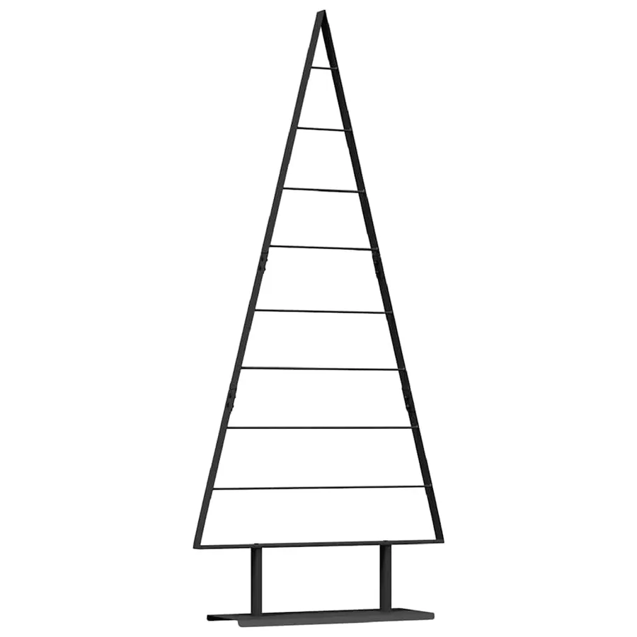 Arbre de Noël en métal avec support Noir 180 cm Acier - 2