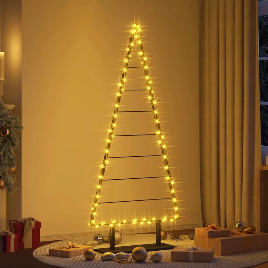 Arbre de Noël en métal avec support Noir 180 cm Acier - 4