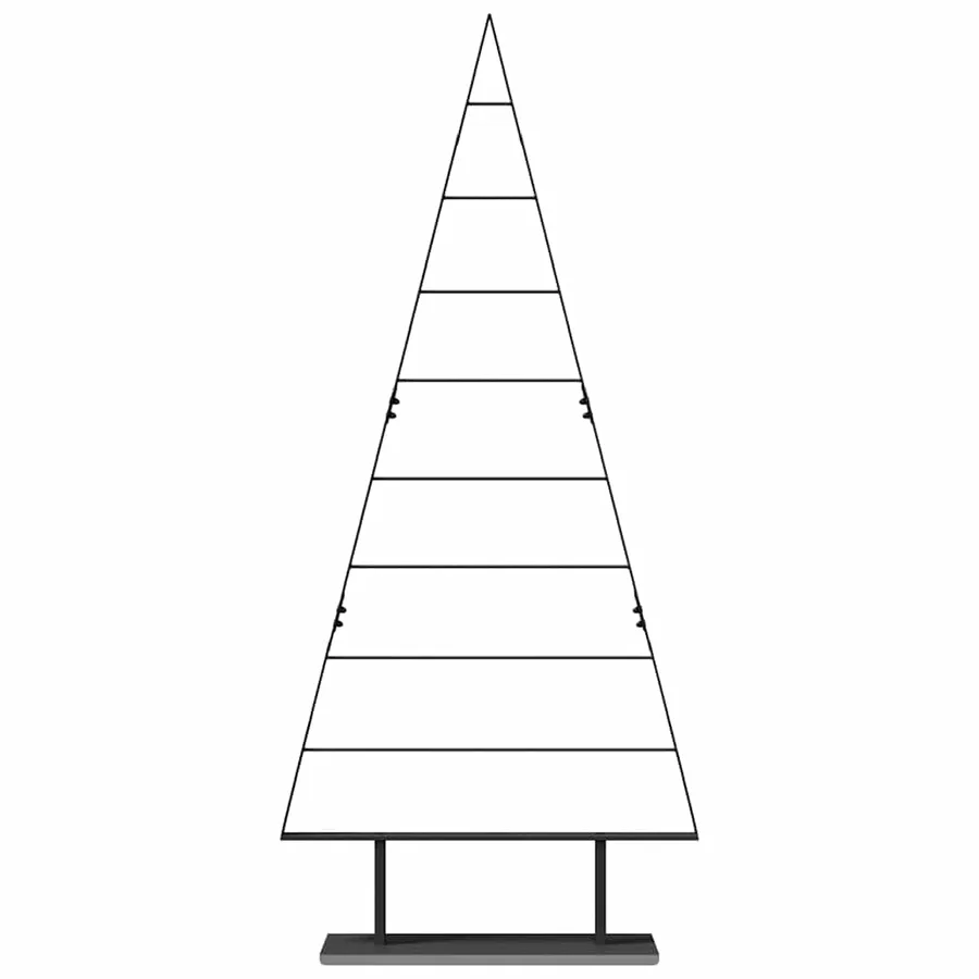 Arbre de Noël en métal avec support Noir 180 cm Acier - 5