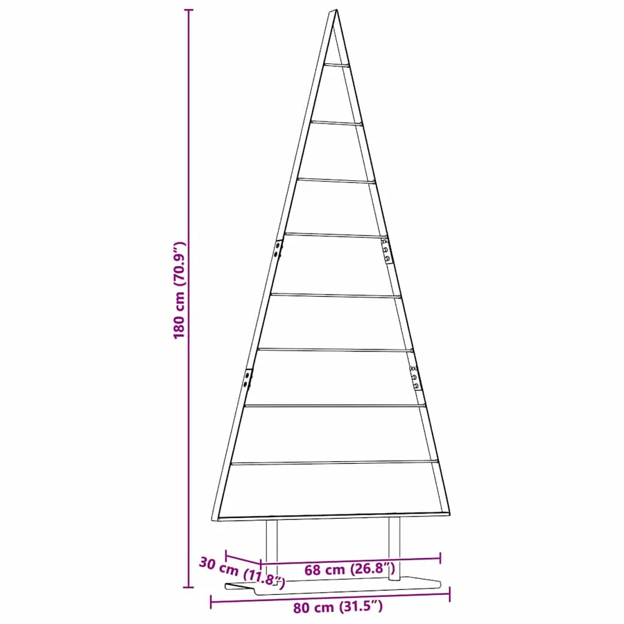 Arbre de Noël en métal avec support Noir 180 cm Acier - 9