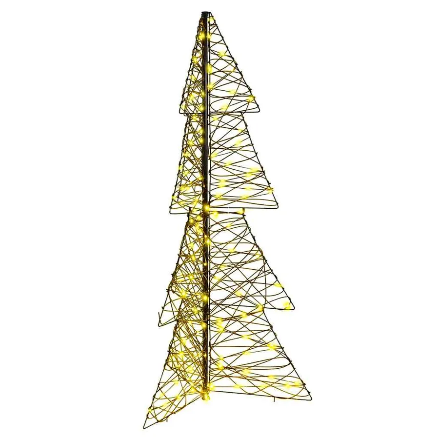 Sapin de Noël avec 160 LED Blanc chaud 150 cm Rotin - 2