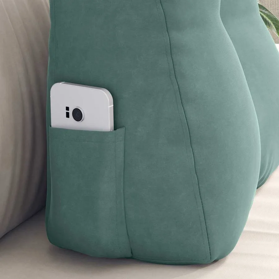 Coussin de Dos Vert Mer 45 x 24 x 50 cm Velours - 5