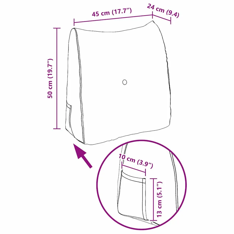 Coussin de Dos Vert clair 45 x 24 x 50 cm Velours - 11