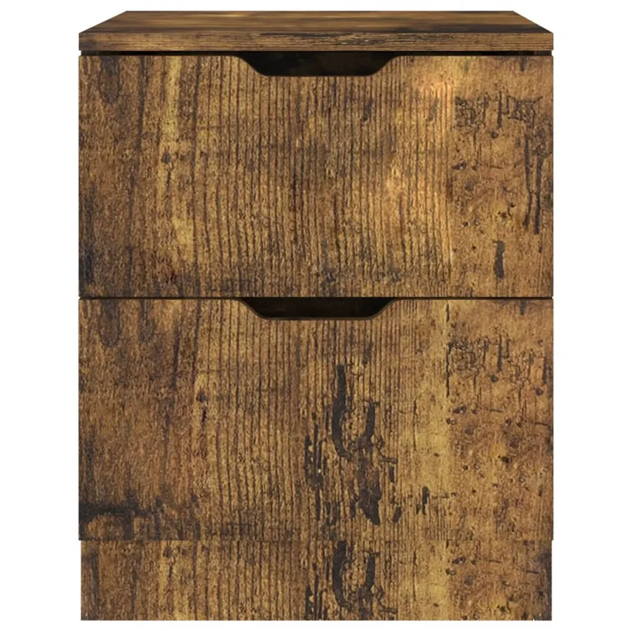 Tables de chevet 2 pcs chêne fumé 40x40x50 cm bois d'ingénierie - 4
