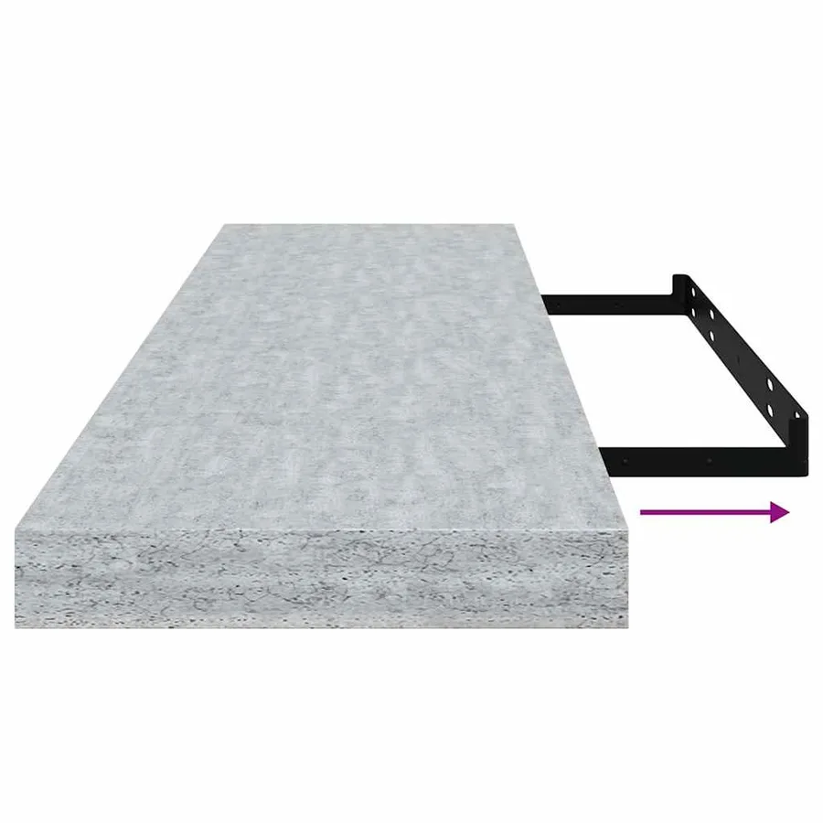 Étagères murales flottantes 4 pcs Gris béton 90x23,5x3,8cm MDF - 11