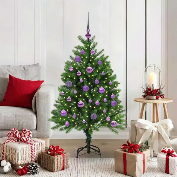 Sapin de Noël avec 150 LED avec support Vert 120 cm PE