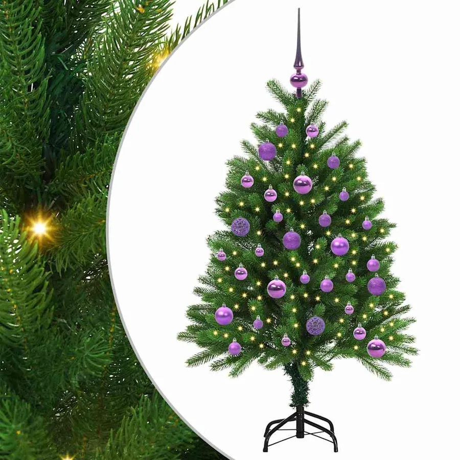 Sapin de Noël avec 150 LED avec support Vert 120 cm PE - 2