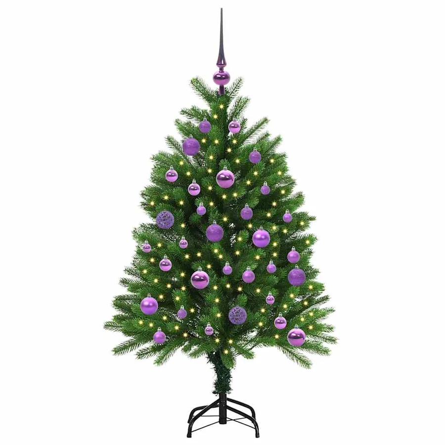 Sapin de Noël avec 150 LED avec support Vert 120 cm PE - 3