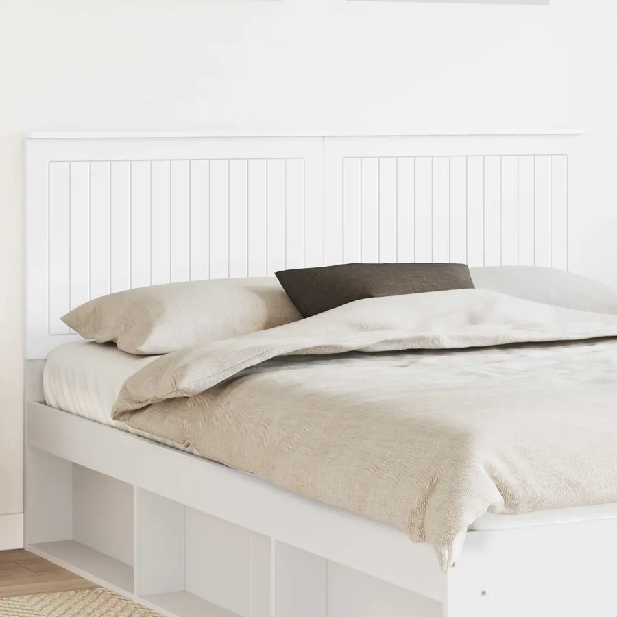 Tête de lit avec tête de lit Blanc 160 cm Bois d'ingénierie