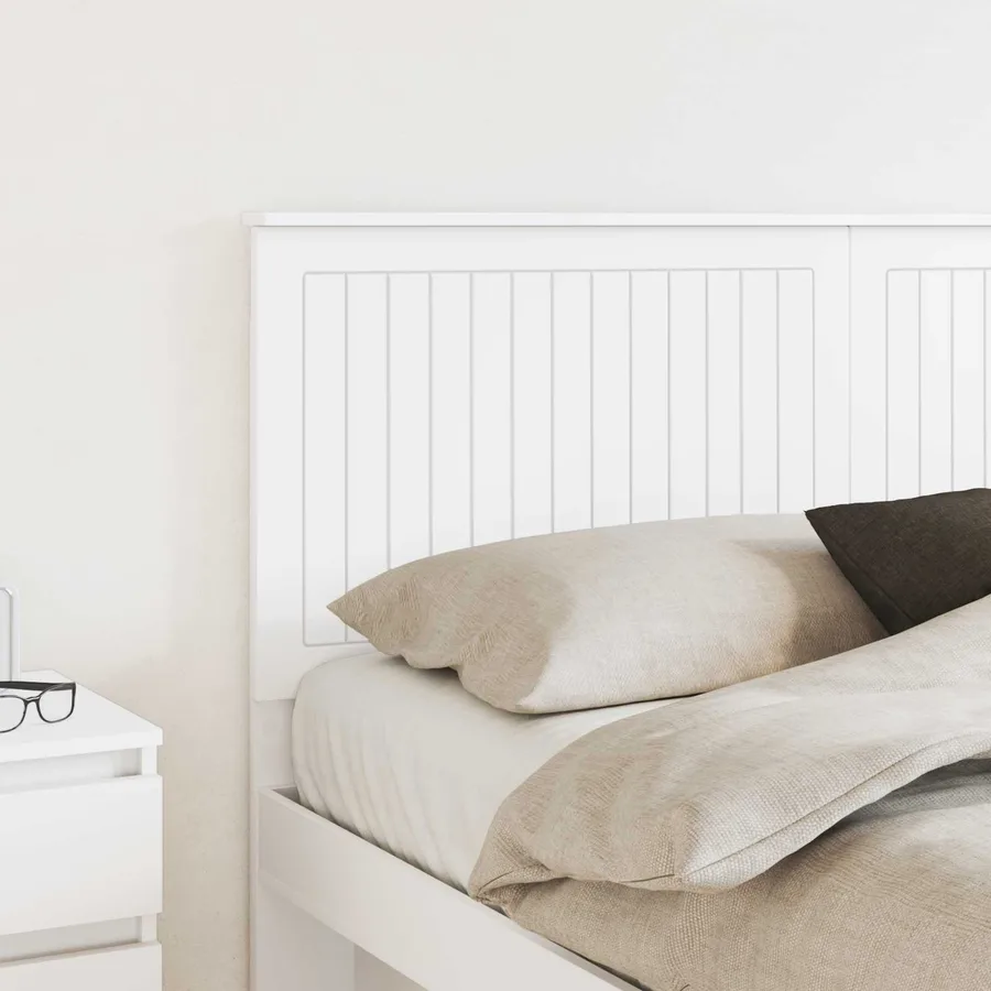 Tête de lit avec tête de lit Blanc 160 cm Bois d'ingénierie - 3