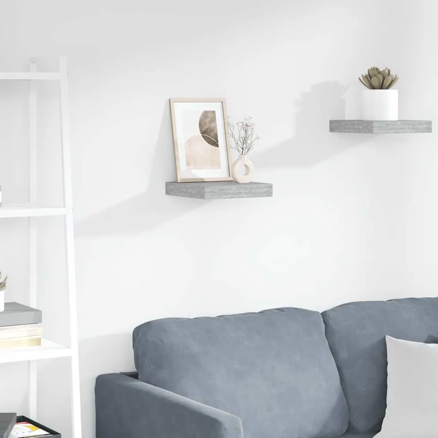 Étagère murale flottante gris béton 23x23,5x3,8 cm MDF