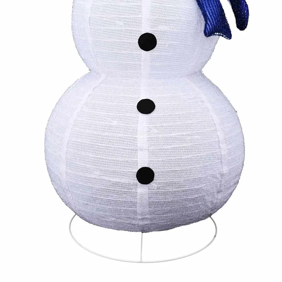 Famille de Bonhommes de Neige de Noël 3 pcs Blanc chaud tissu - 8