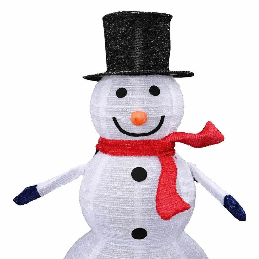 Famille de Bonhommes de Neige de Noël 3 pcs Blanc chaud tissu - 9