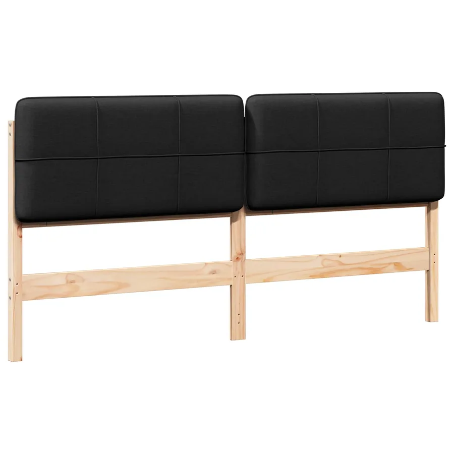 Tête de lit capitonnée Marron et Noir 180 cm Pin massif - 2