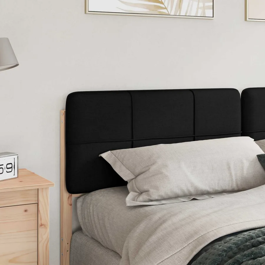 Tête de lit capitonnée Marron et Noir 180 cm Pin massif - 3