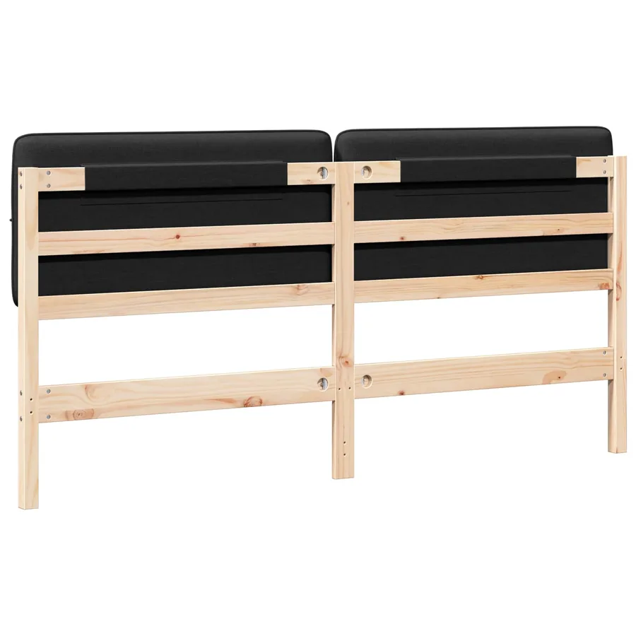 Tête de lit capitonnée Marron et Noir 180 cm Pin massif - 6