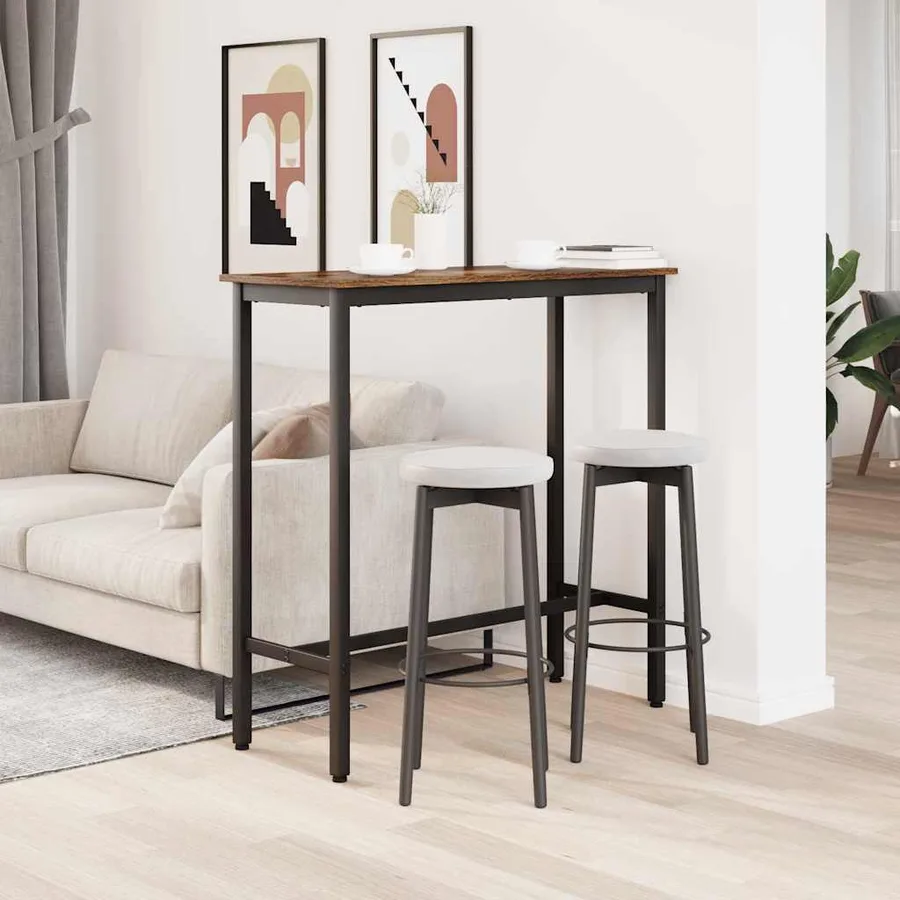 table Chêne fumé 100 x 40 x 100,5 cm Bois d'ingénierie et acier - 4
