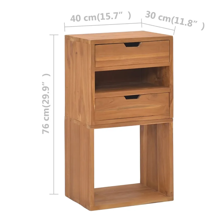 Armoire de rangement 40x30x76 cm Bois de teck massif - 9