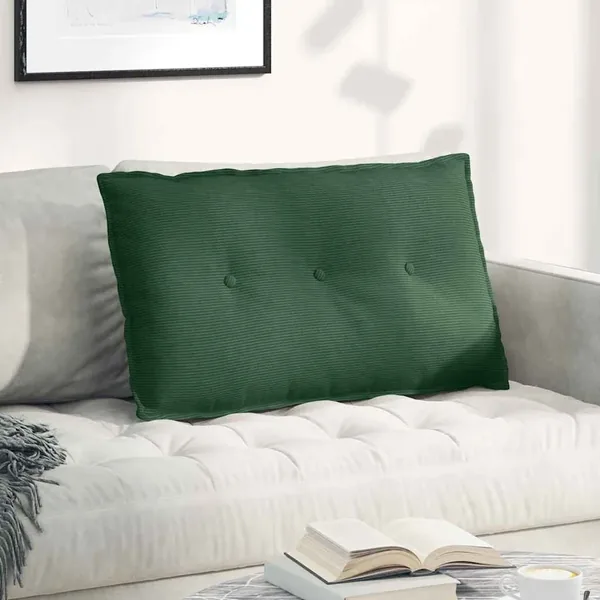 Coussin de Dos Vert Jungle 80 x 50 cm Tissu en velours côtelé