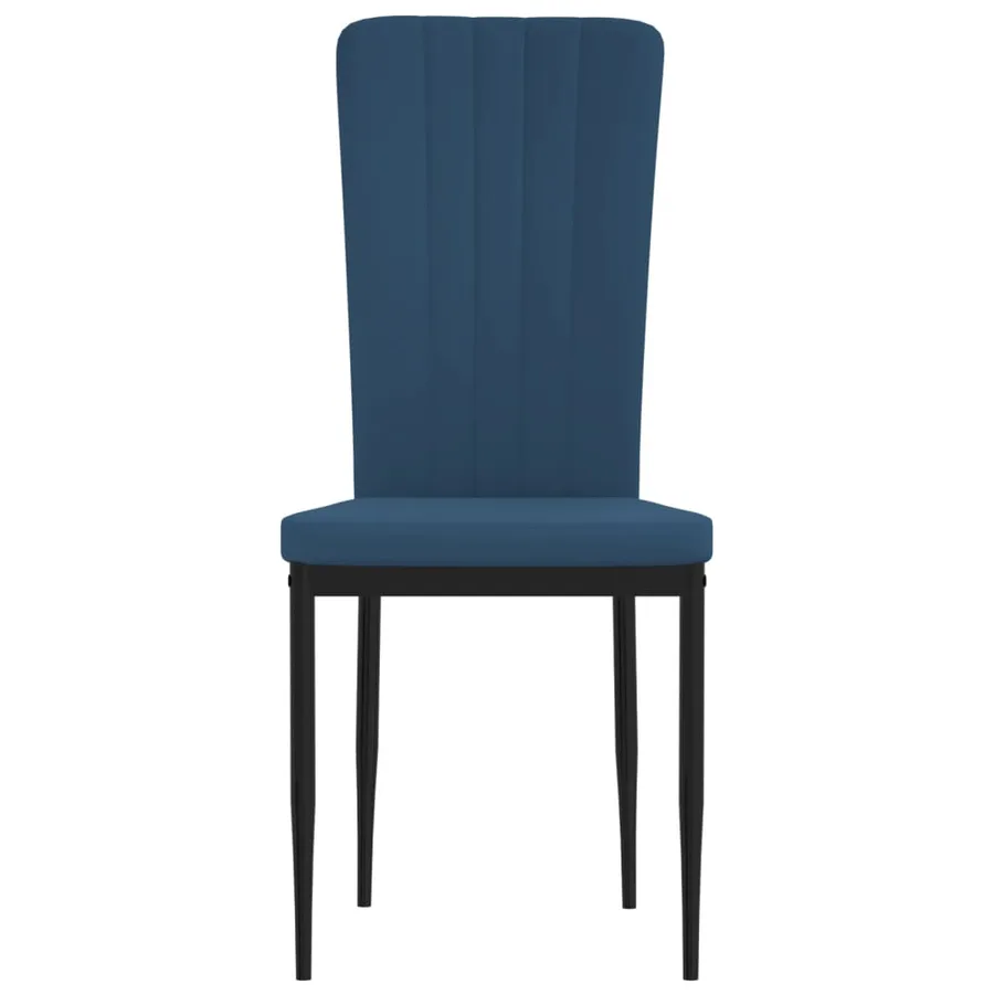 Chaises à manger lot de 4 Bleu Velours - 4