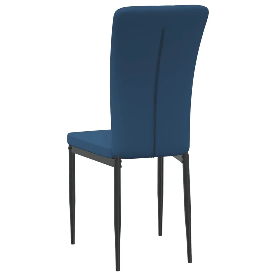 Chaises à manger lot de 4 Bleu Velours - 6
