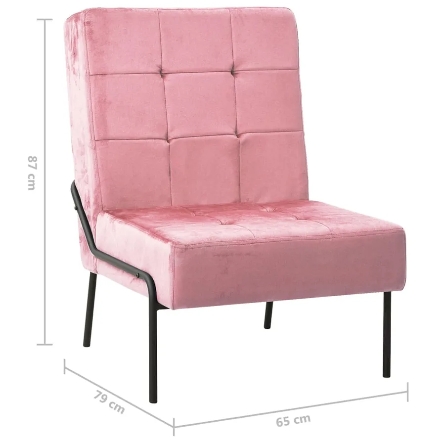 Chaise de relaxation 65x79x87 cm Rose Velours - 7