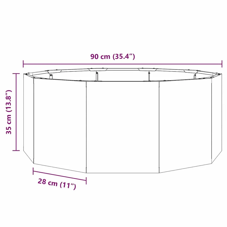 Jardinière Anthracite 90 x 90 x 35 cm Acier - 10