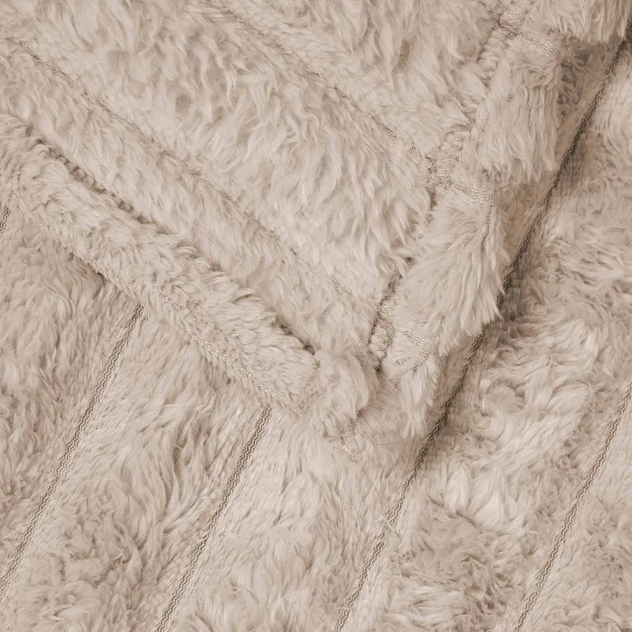 Jeté Beige 150 x 130 cm Toison - 5
