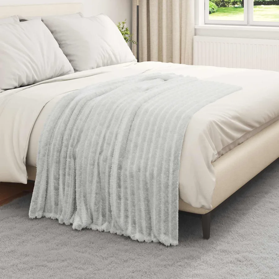 Couvertures à jeter 6 pcs Gris 150 x 130 cm Toison - 3