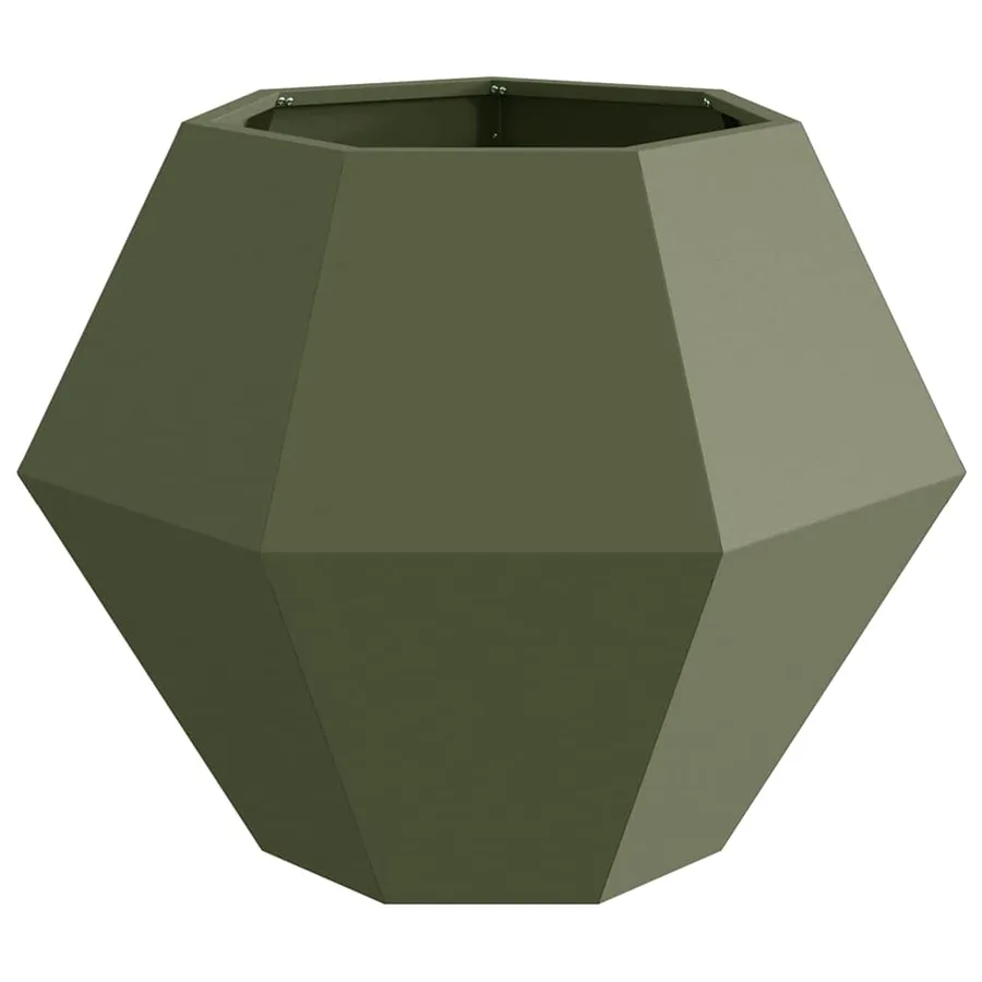 Jardinière Vert olive 75 x 75 x 60 cm Acier - 5