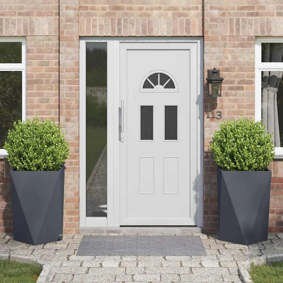 Jardinière 2 pc Anthracite 50 x 50 x 75 cm Acier