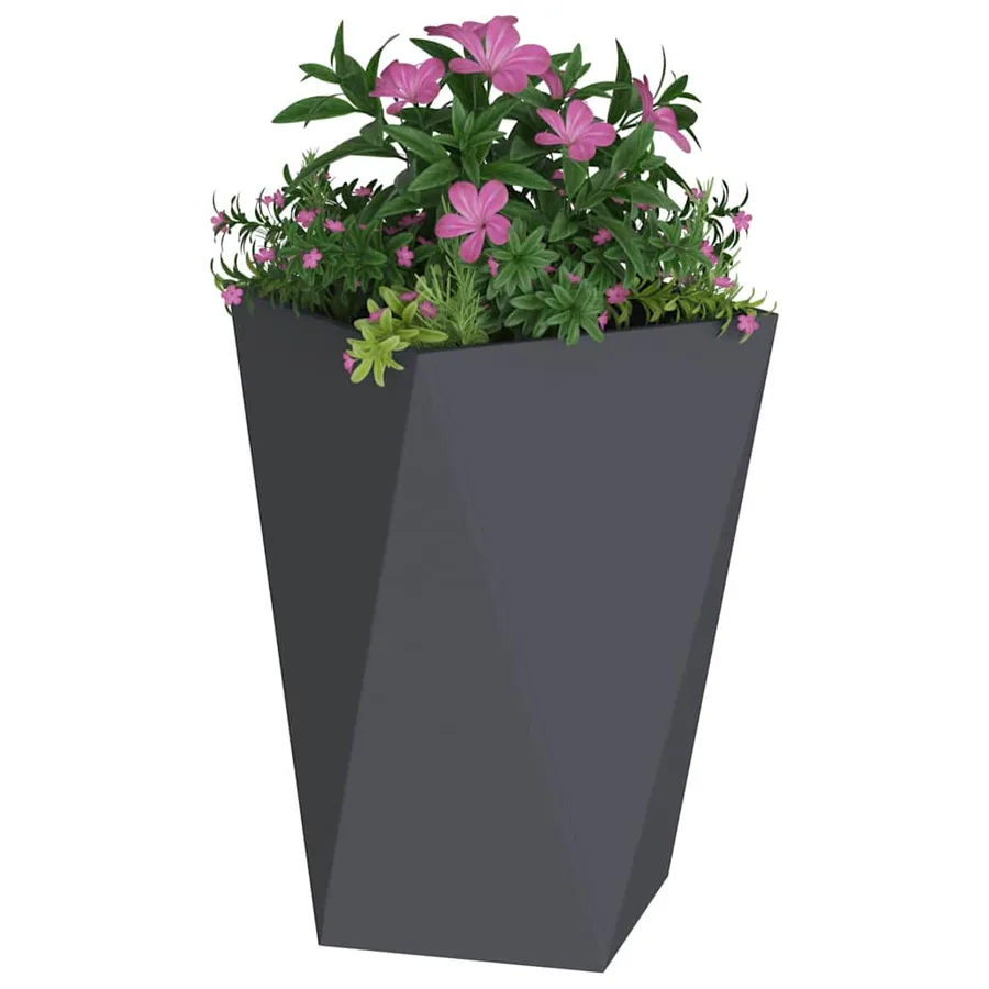 Jardinière 2 pc Anthracite 50 x 50 x 75 cm Acier - 3