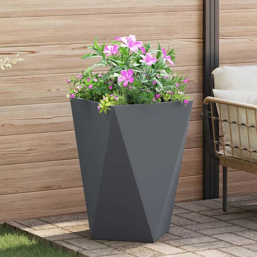 Jardinière 2 pc Anthracite 50 x 50 x 75 cm Acier - 4