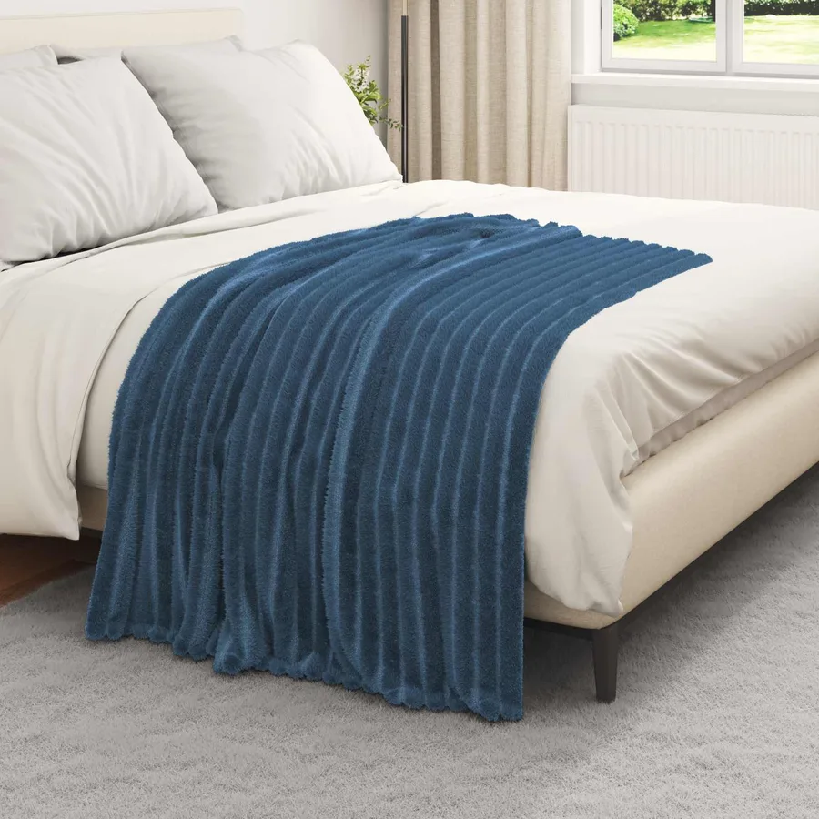 Jeté Bleu marine 150 x 130 cm Toison - 3