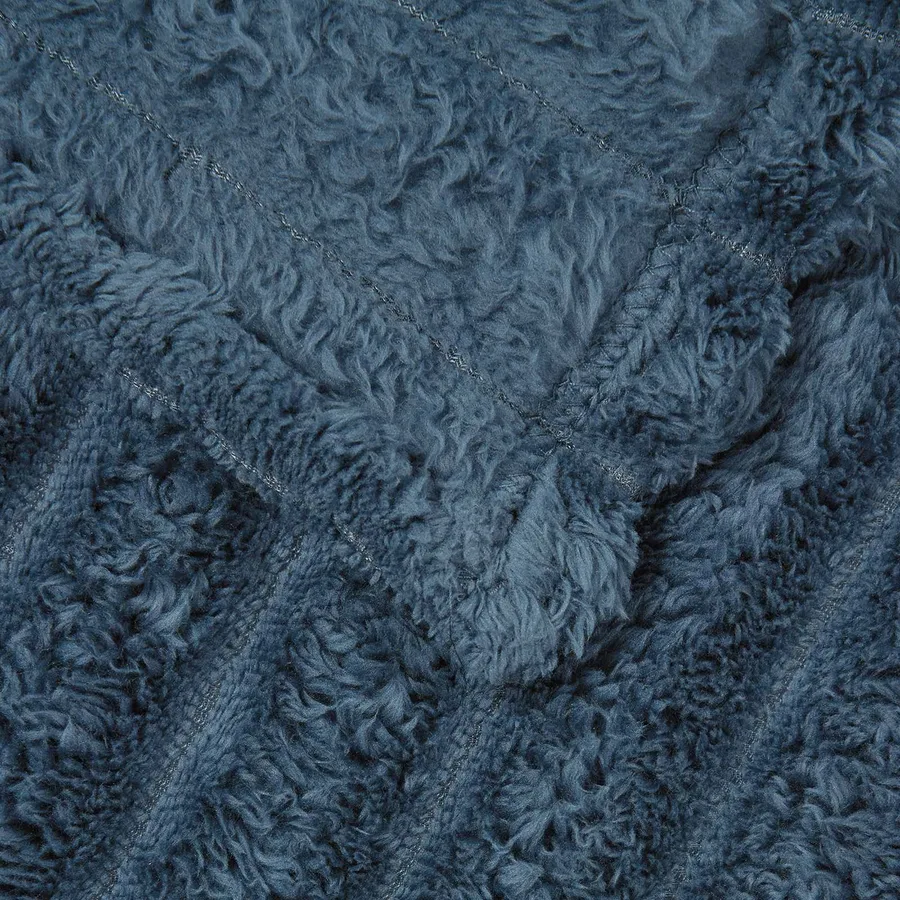 Jeté Bleu marine 150 x 130 cm Toison - 5