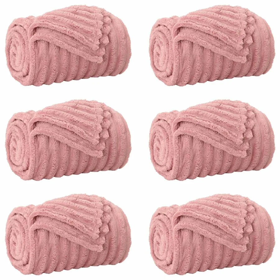 Couvertures à jeter 6 pcs Rose 150 x 130 cm Toison - 2