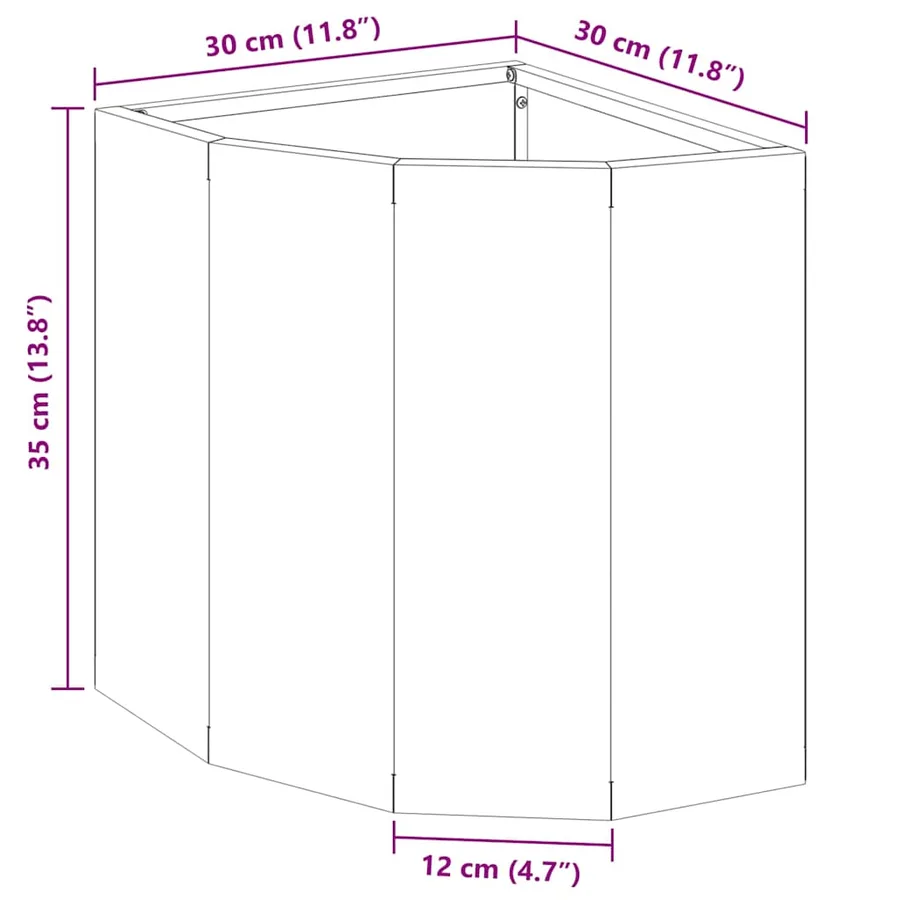Jardinière d'Angle Rouillé 30 x 30 x 35 cm - 14
