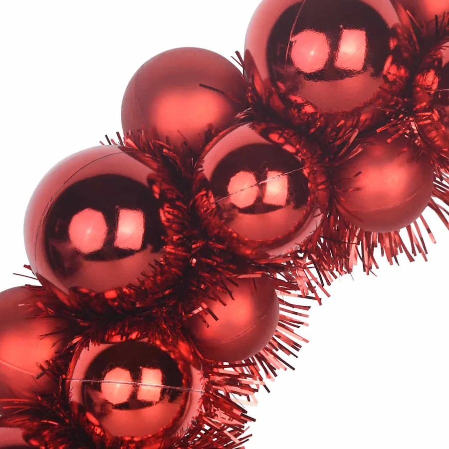 Couronnes de Boules de Noël 2 pcs Rouge 33 x 33 x 7 cm - 6