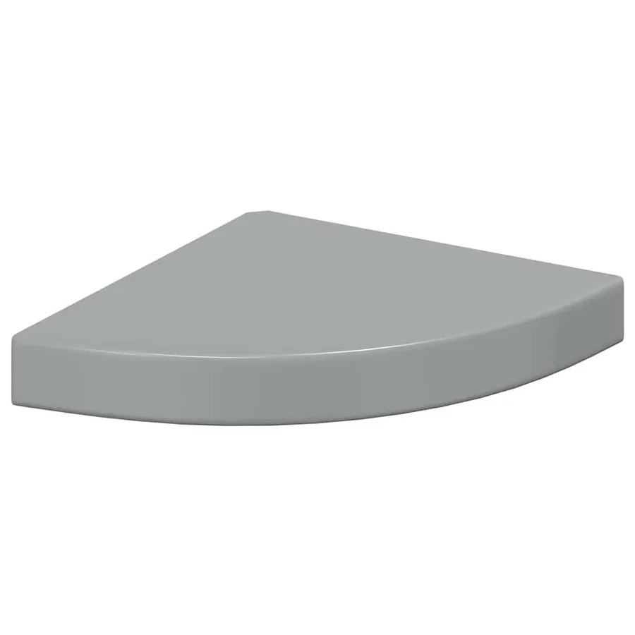 Étagères d'angle flottantes 2pcs gris brillant 25x25x3,8cm MDF - 5