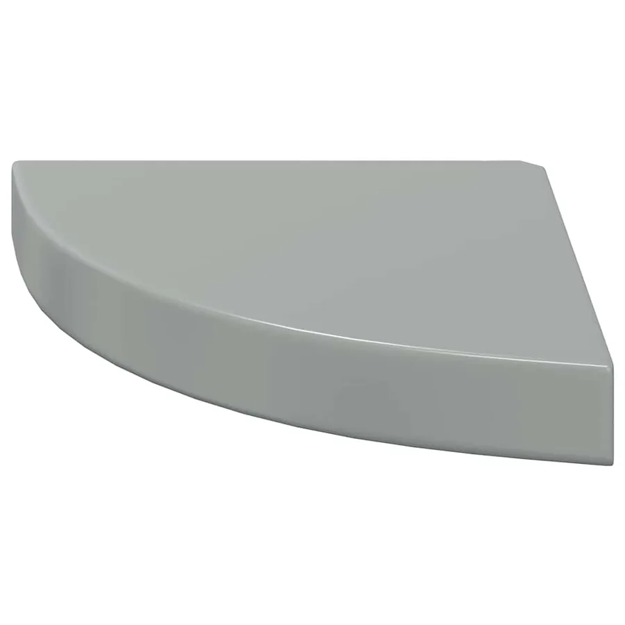 Étagères d'angle flottantes 2pcs gris brillant 25x25x3,8cm MDF - 6