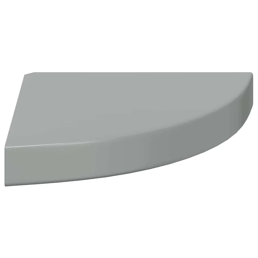 Étagères d'angle flottantes 2pcs gris brillant 25x25x3,8cm MDF - 7