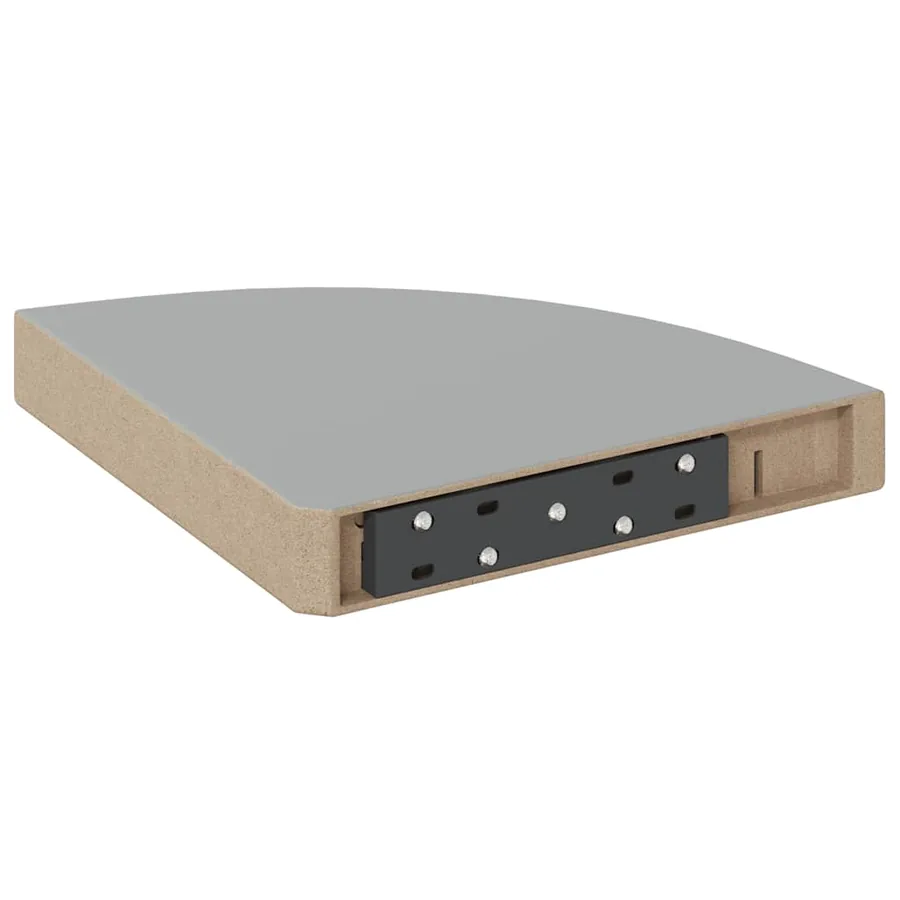 Étagères d'angle flottantes 2pcs gris brillant 25x25x3,8cm MDF - 8